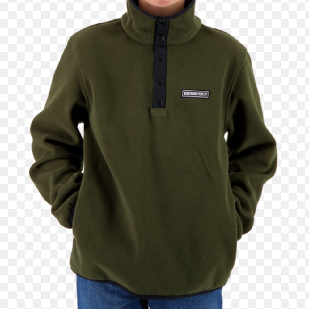 Obermeyer Kids’ Boulder Fleece 1/4  Snap‎ Fleece  Army Green Sz Medium